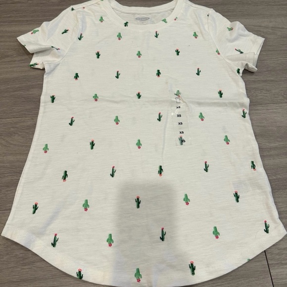 Woman’s White Cactus Print T-Shirt - Picture 4 of 5